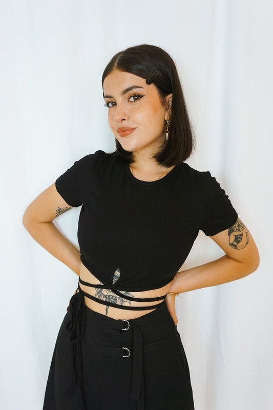 Tie Around Crop Top - Tops - HOB