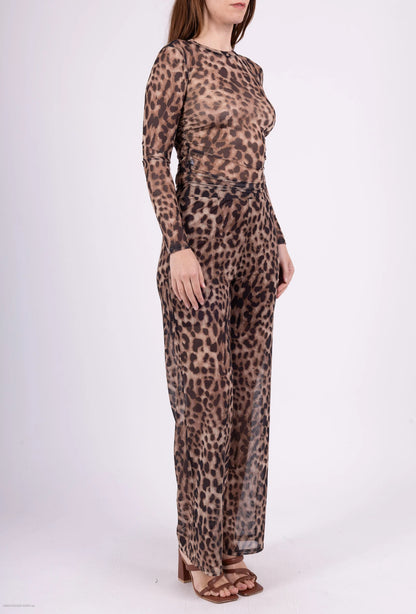 Leopard Mesh Top