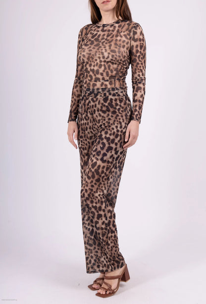 Leopard Mesh Top