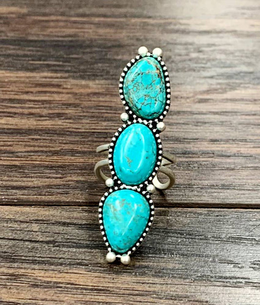 Triple Turquoise Ring - Jewellery - ISAC Trading Inc