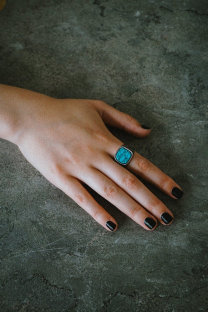 Turquoise Stone Ring - Jewellery - House of Bones Jewelry