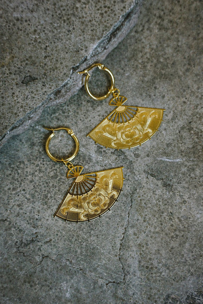 Uchiwa Earrings Small - Jewellery - House of Bones Jewelry