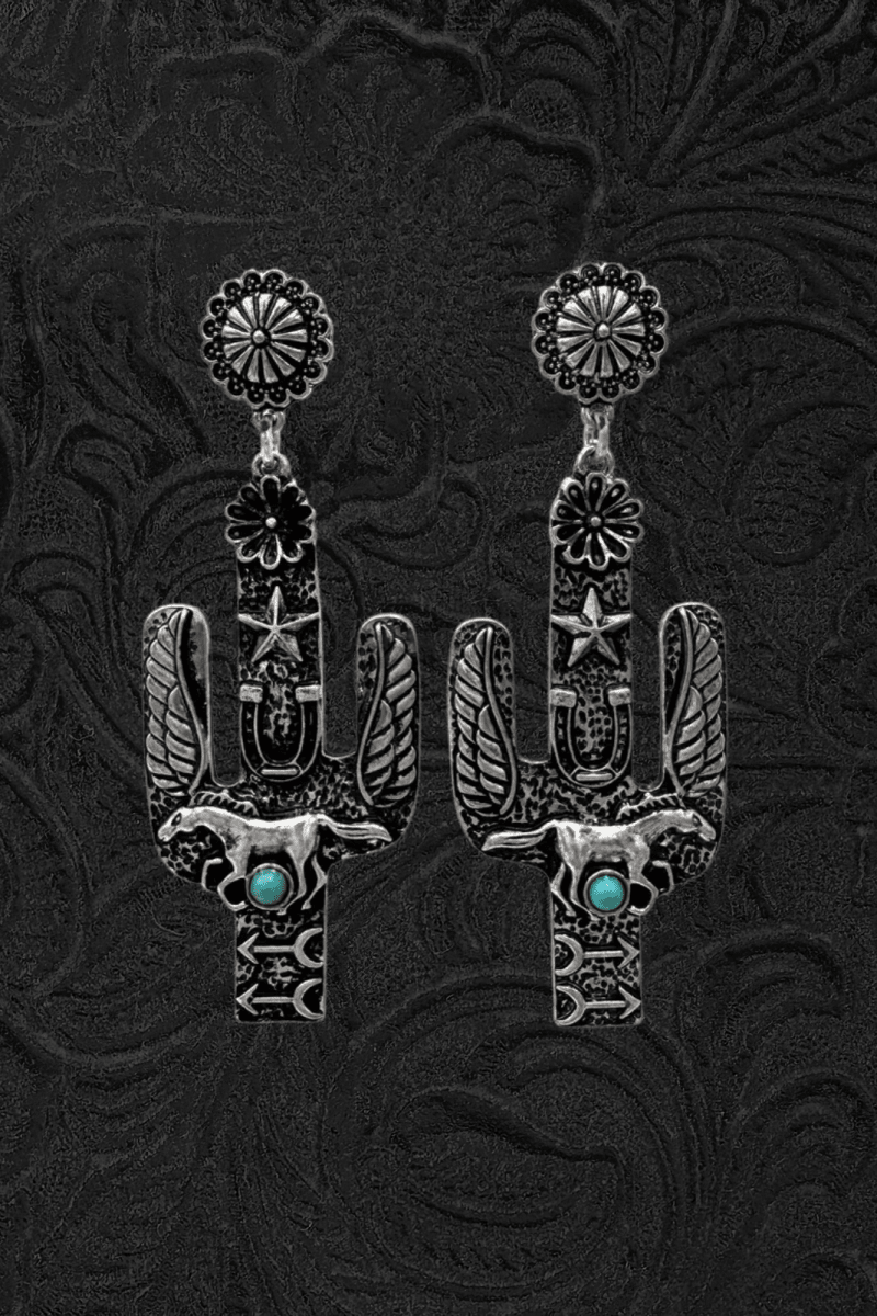 Western Cactus Earrings - Jewellery - Lunar Deer