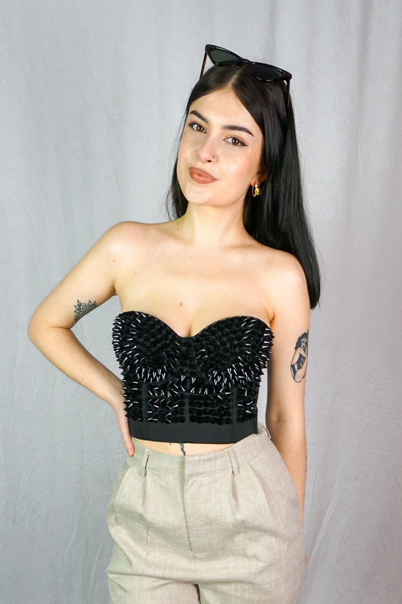 Xenia Top Black - Banned - Belts | House of Bones – House of Bones Xenia Top Black - Banned - Belts | House of Bones – House of Bones