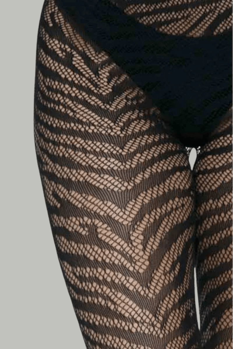 Zebra Fishnet Tights - Tights - Leg Avenue