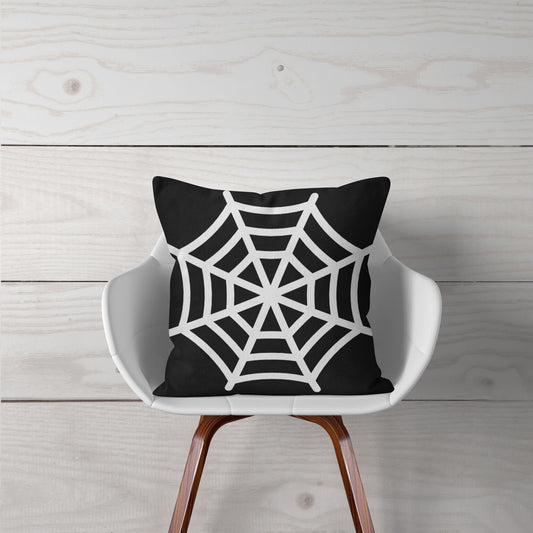 Zwarte spinnenweb kussensloop